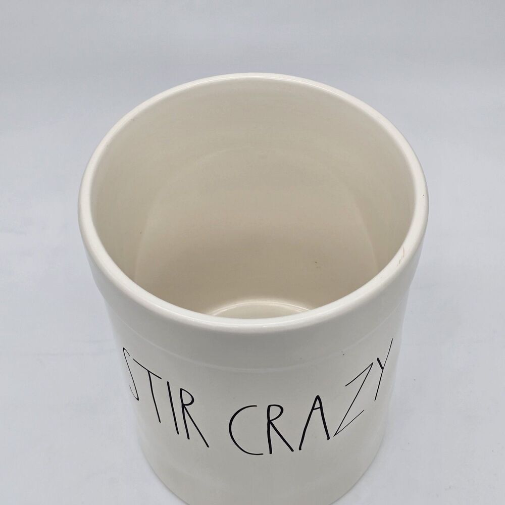 Rae Dunn Artisan Collection Stir Crazy Utensil Holder Crock White - Picture 3 of 4